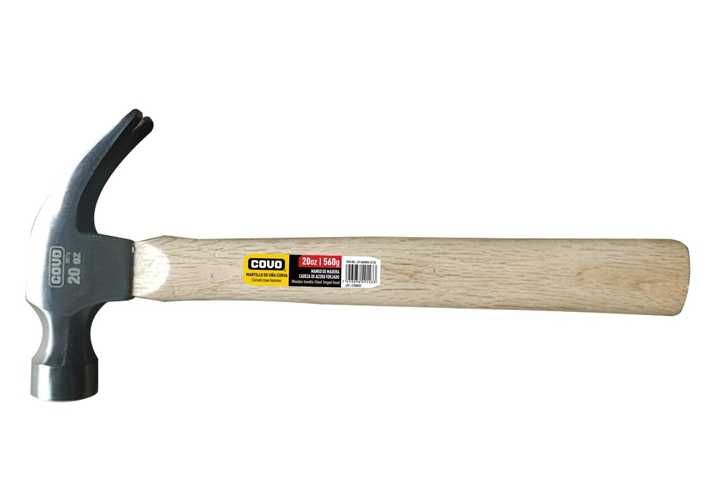 MARTILLO C/MANGO DE MADERA 20 OZ COVO 8-884