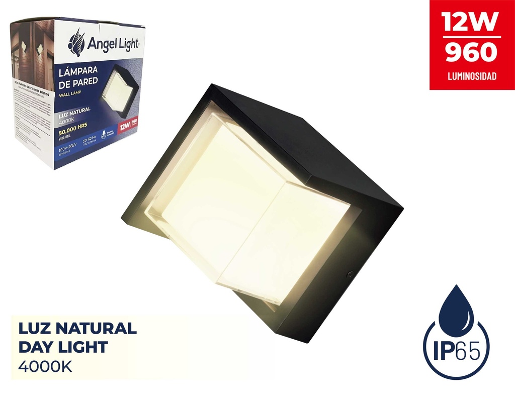 LAMPARA DE PARED 12W LUZ NATURAL ANGEL L 8-897