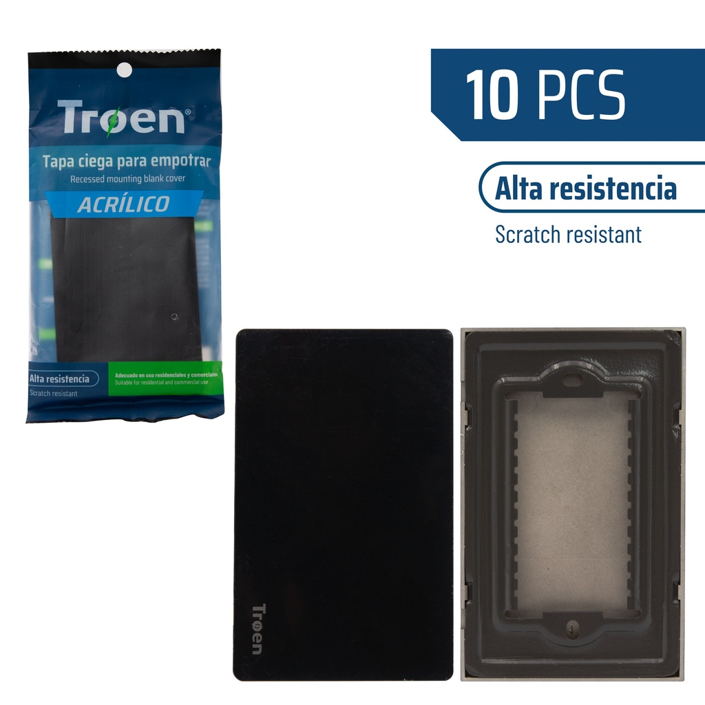 TAPA CIEGA ACRILICO NEGRA TROEN 8-902