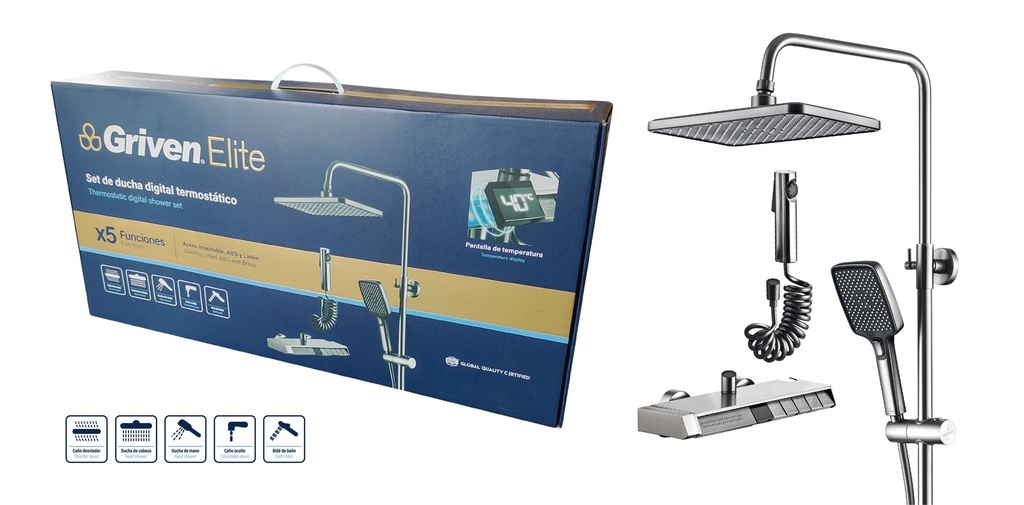 SET DE REGADERA DIGITAL GRIVEN ELITE 8-914