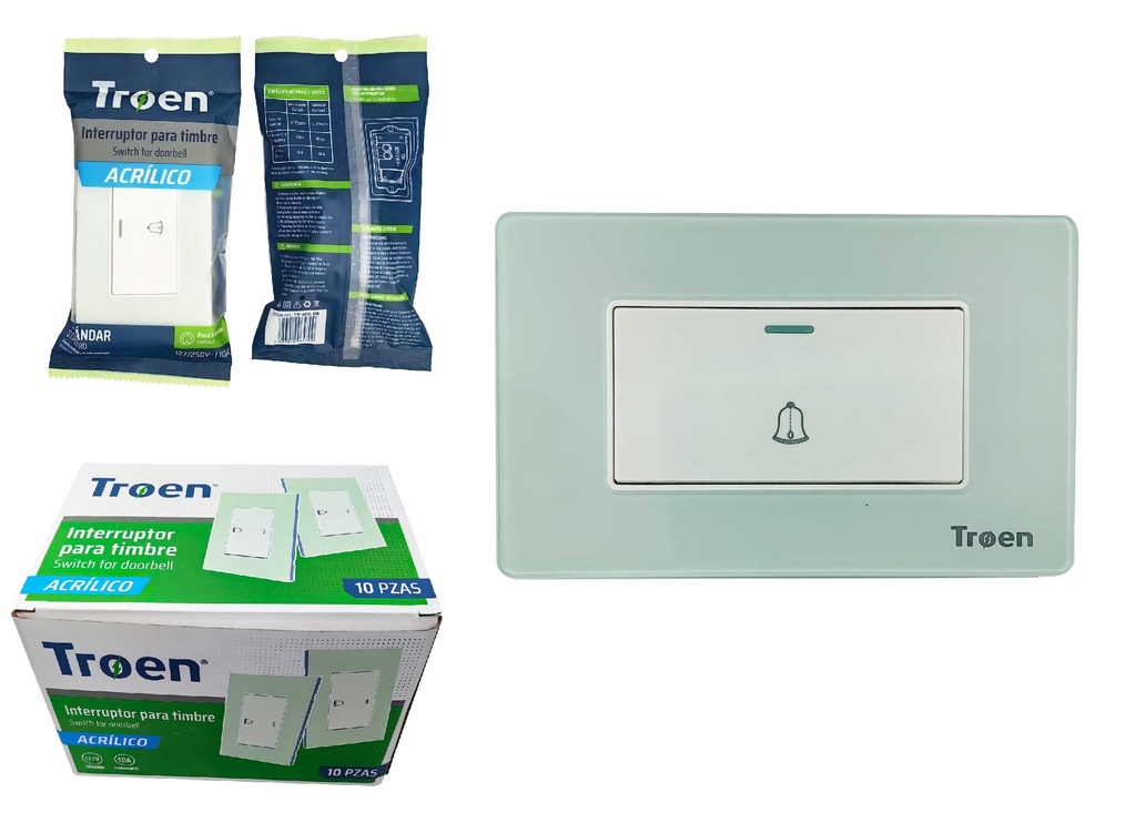 INTERRUPTOR P/TIMBRE ACRILICO NATURAL TROEN 8-943