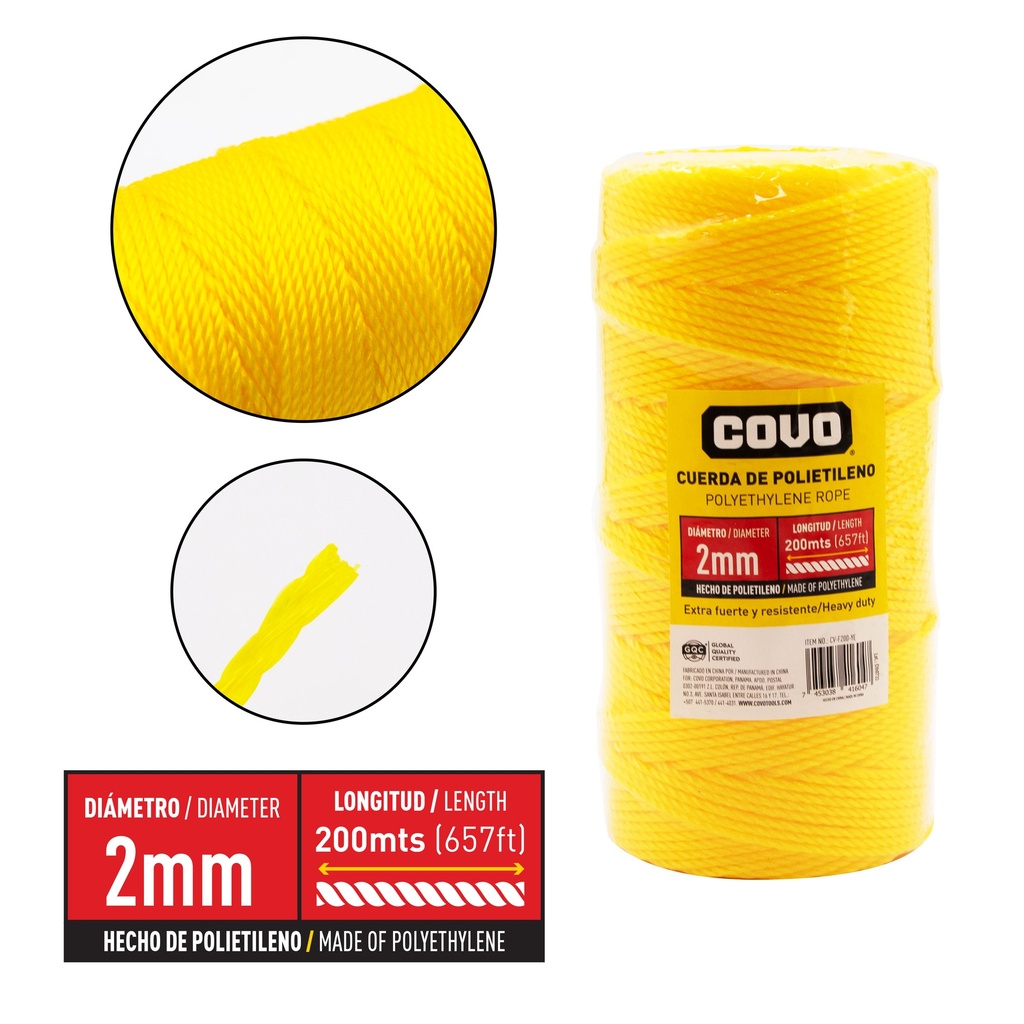 GUARAL 2MM x 200 MTS AMARILLO COVO 8-981