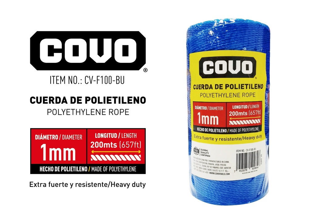 GUARAL 1MM x 200 MTS AZUL COVO 8-982