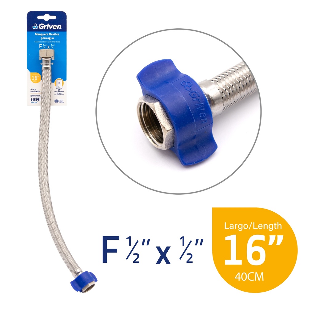 MANGUERA METALICA P/CALENTADOR FLEXIBLE GRIVEN 9-081