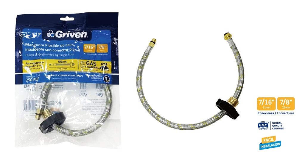 MANGUERA ACERO INOX P/GAS GRIVEN 9-139