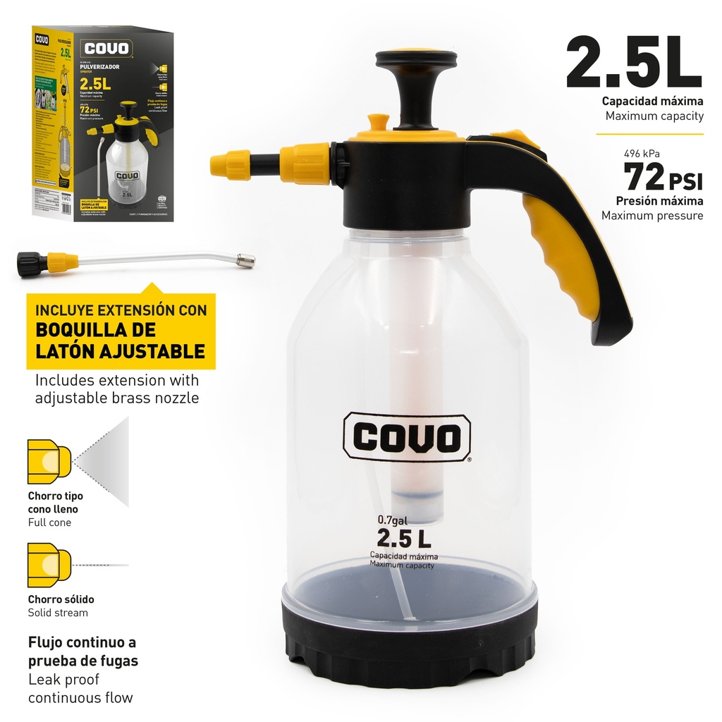 FUMIGADORA MANUAL PLASTICO x 2.5 LTS COVO 9-150