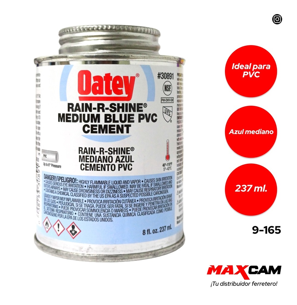 PEGA SOLDAR CONDIC HUM AZUL 1/16 OATEY 237ml 9-165