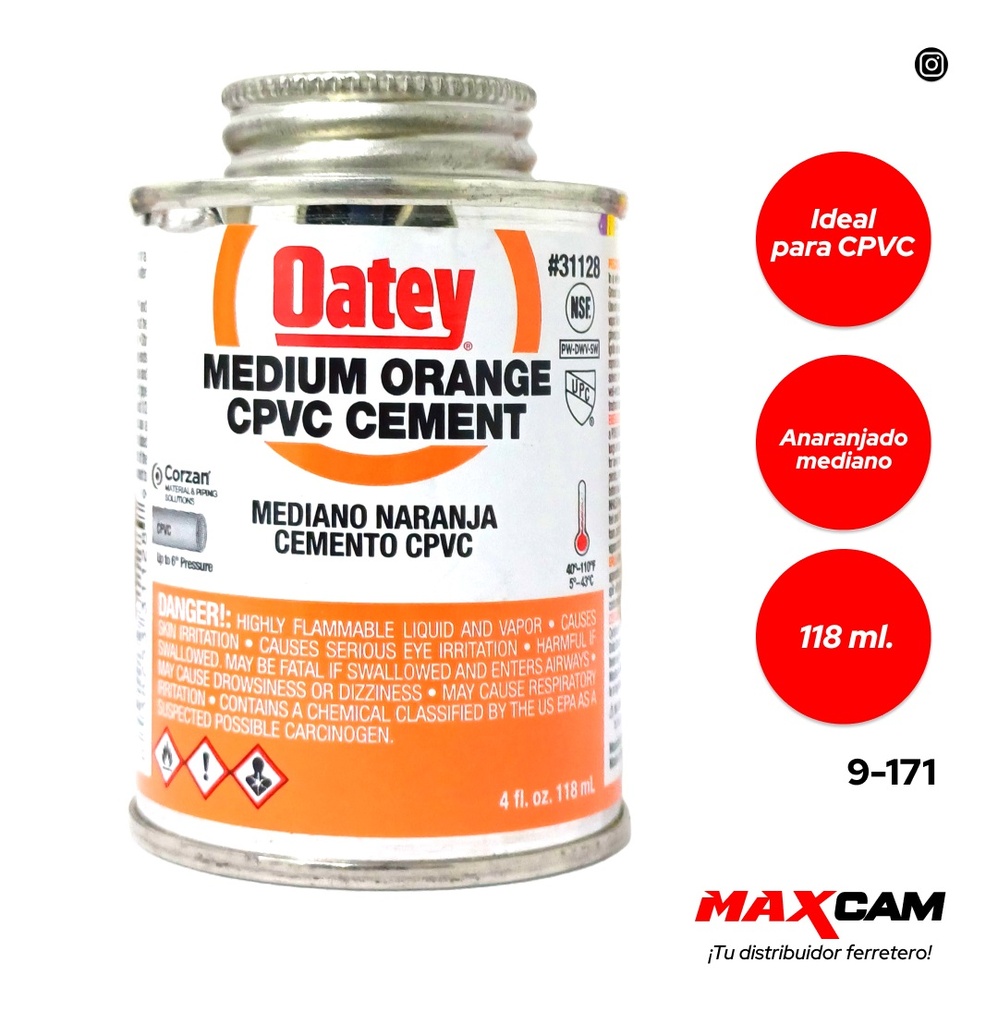 PEGA SOLDAR NARANJA A C 1/32 OATEY 118ml 9-171