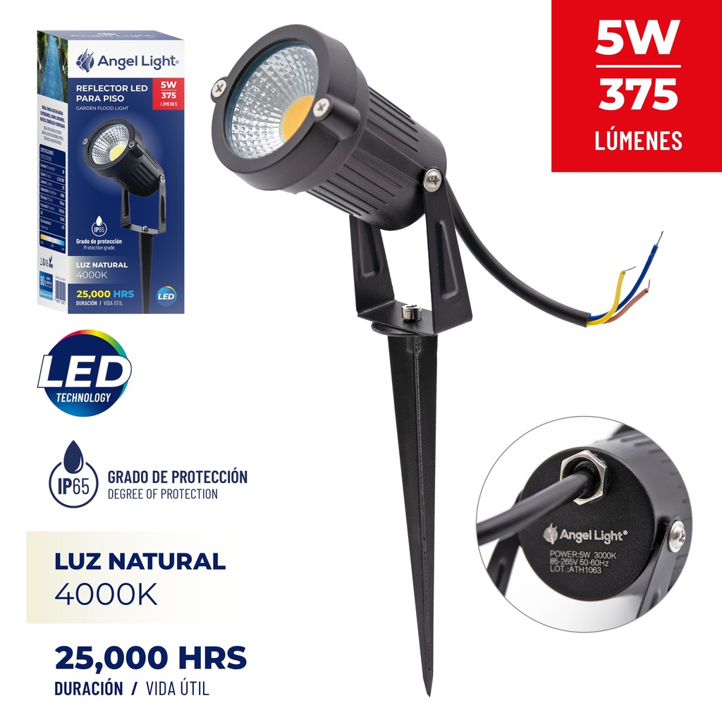 LAMPARA LED T/ESTACA LUZ NAT 5W ANGEL L 9-181