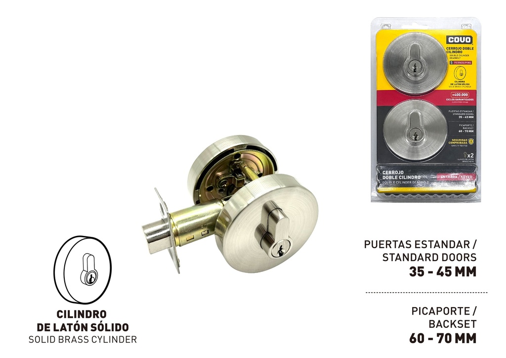 CERROJO RED LLAVE/LLAVE SATIN COVO 9-217