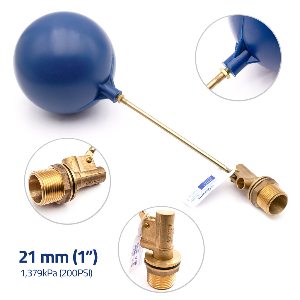 [7-003] FLOTANTE BRONCE x 1" CON BOYA AZUL GRIVEN 7-003