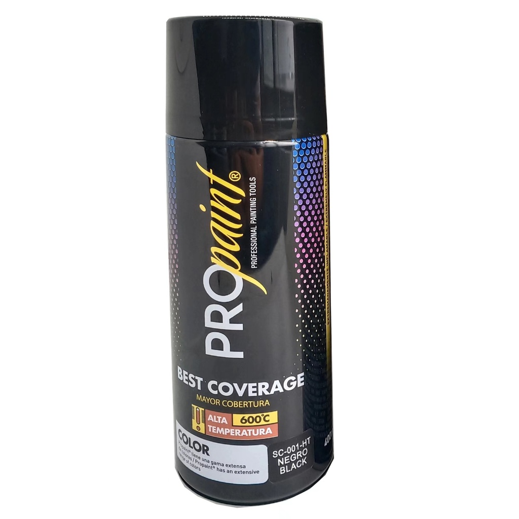 SPRAY NEGRO ALTA TEMPERATURA x 400 ML PRO PAINT 7-009