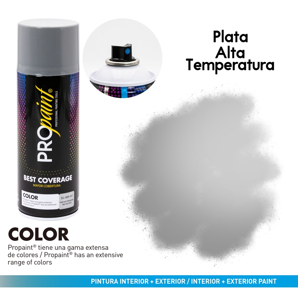 SPRAY PLATA ALTA TEMPERATURA x 400 ML PRO PAINT 7-010