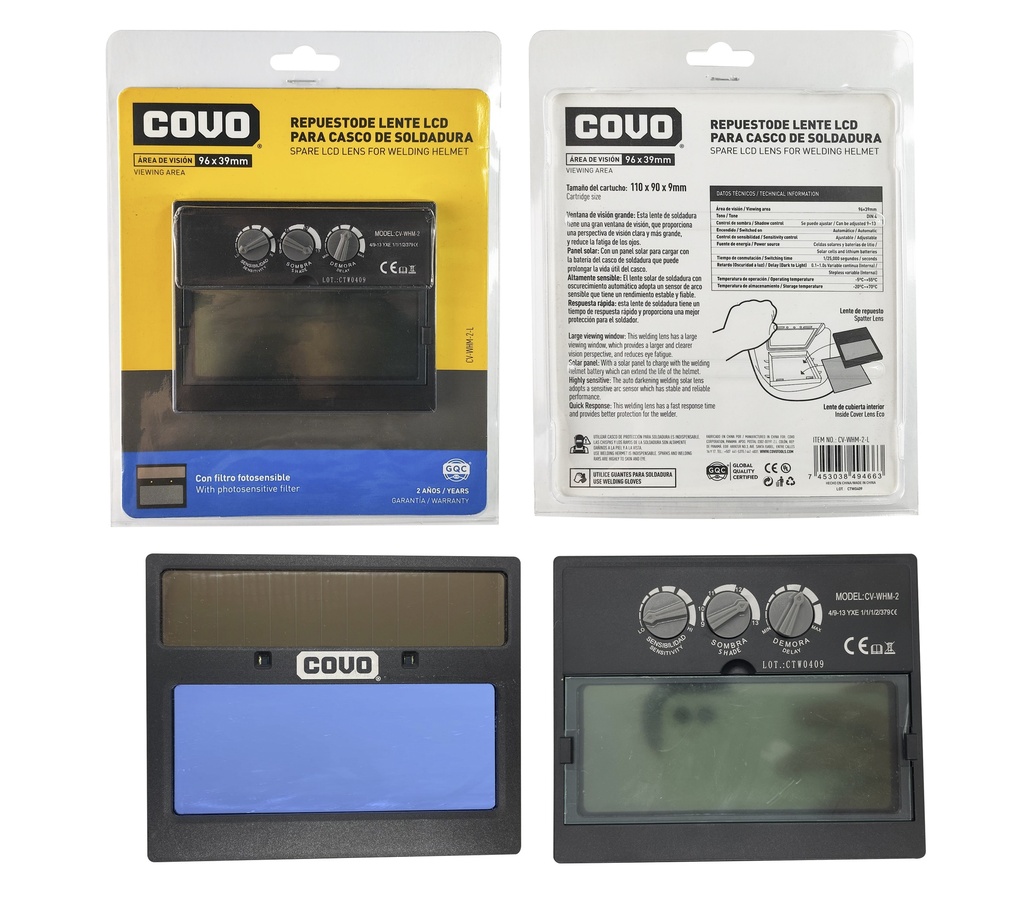 REPUESTO P/CARETA DE SOLDAR COVO 7-031