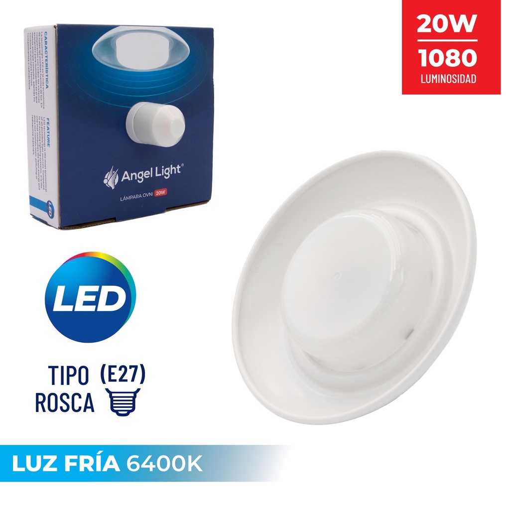 [7-038] LAMPARA LED BLANCA OVNI 20W ANGEL LIGHT 7-038