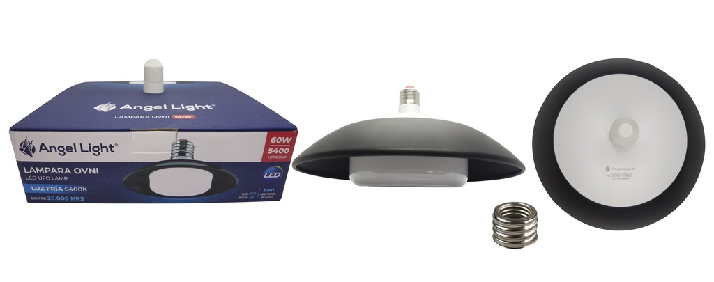 [7-041] LAMPARA LED NEGRA OVNI 60W ANGEL LIGHT 7-041
