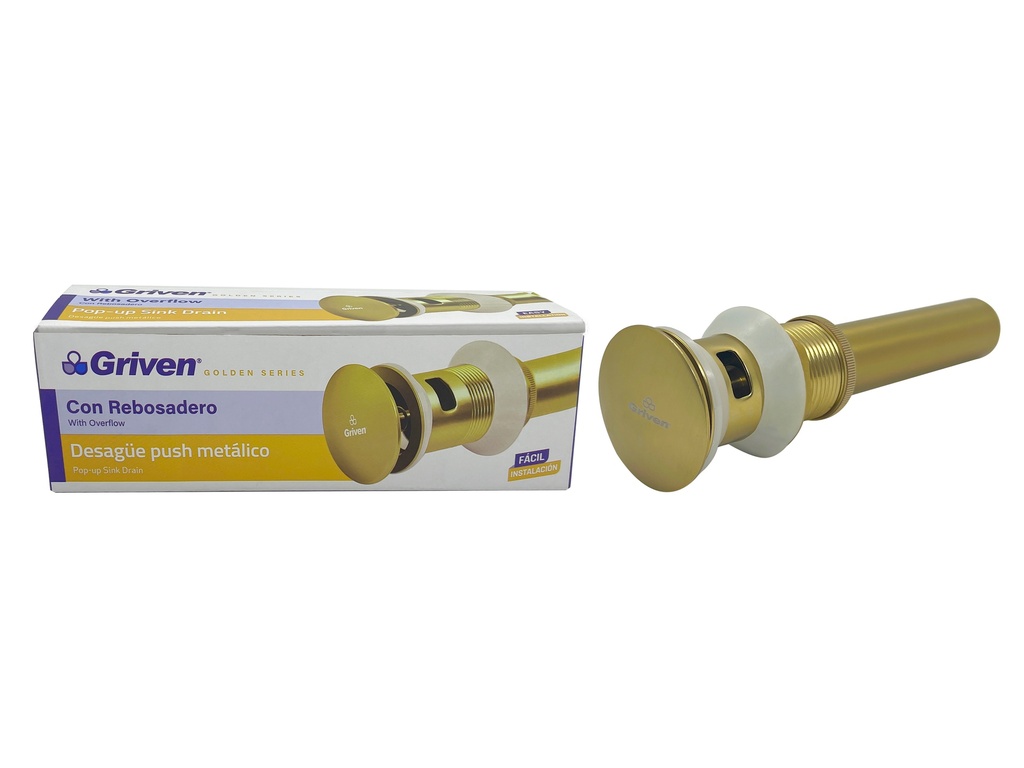 DESAGUE LAVAMANO PUSH C/REB GRIVEN GOLD 7-045