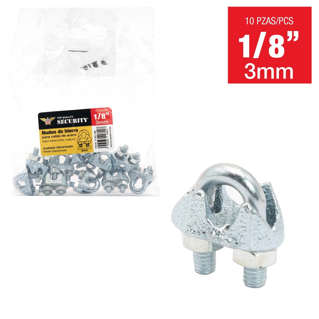 PERRO PARA GUAYA 1/8 (3mm) x UNID SECURITY 7-050