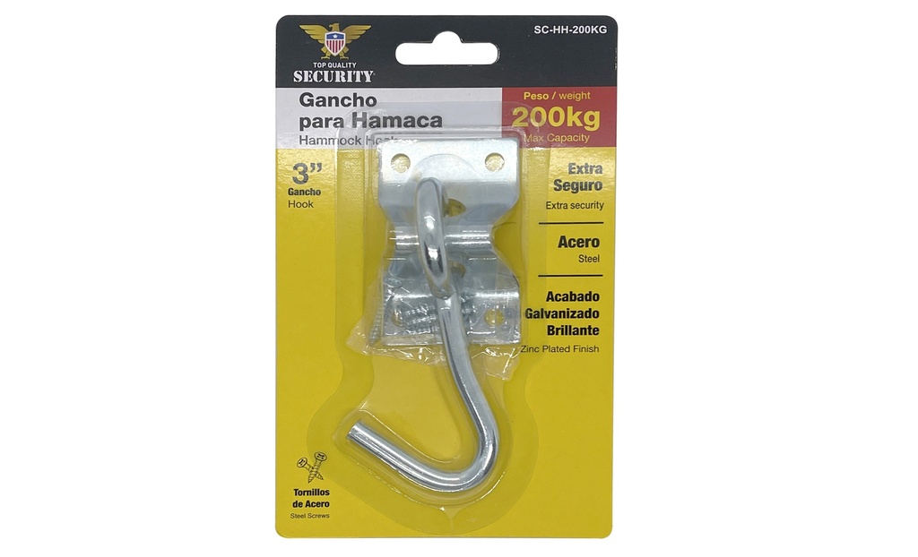GANCHO PARA HAMACA C/BASE 200 KG SECURITY 7-054