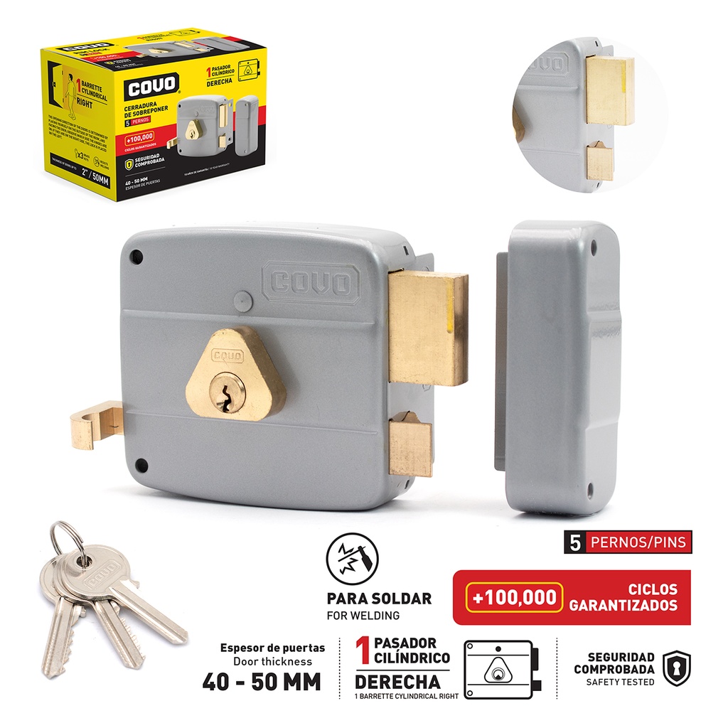 CERRADURA CILINDRO FIJO CAJA COVO 7-082