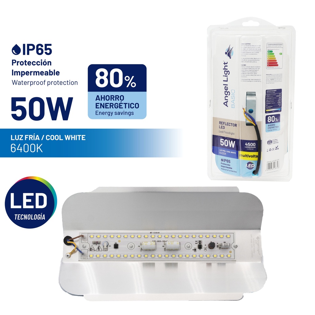 REFLECTOR LED LIVIANO 50W 110/220V ANGEL LIGHT 7-206