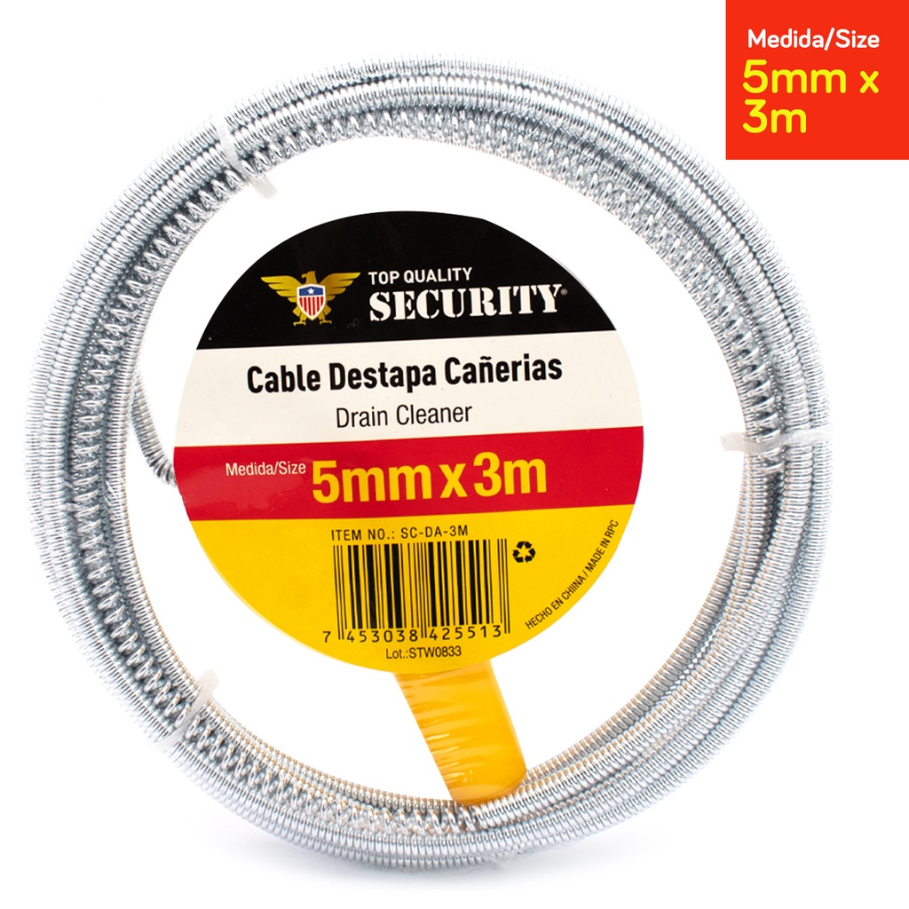 GUAYA DESTAPA CAÑERIA 3M x 5MM SECURITY 7-230