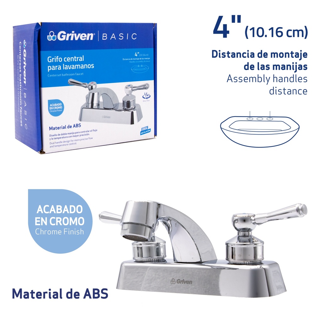 LLAVE LAVAMANO DOBLE PLAST/CROM GRIVEN BASIC 7-236