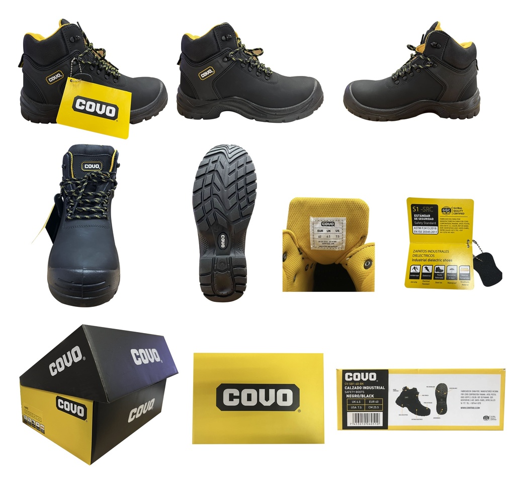 BOTAS DE SEGURIDAD NEGRA N 40 COVO 7-291