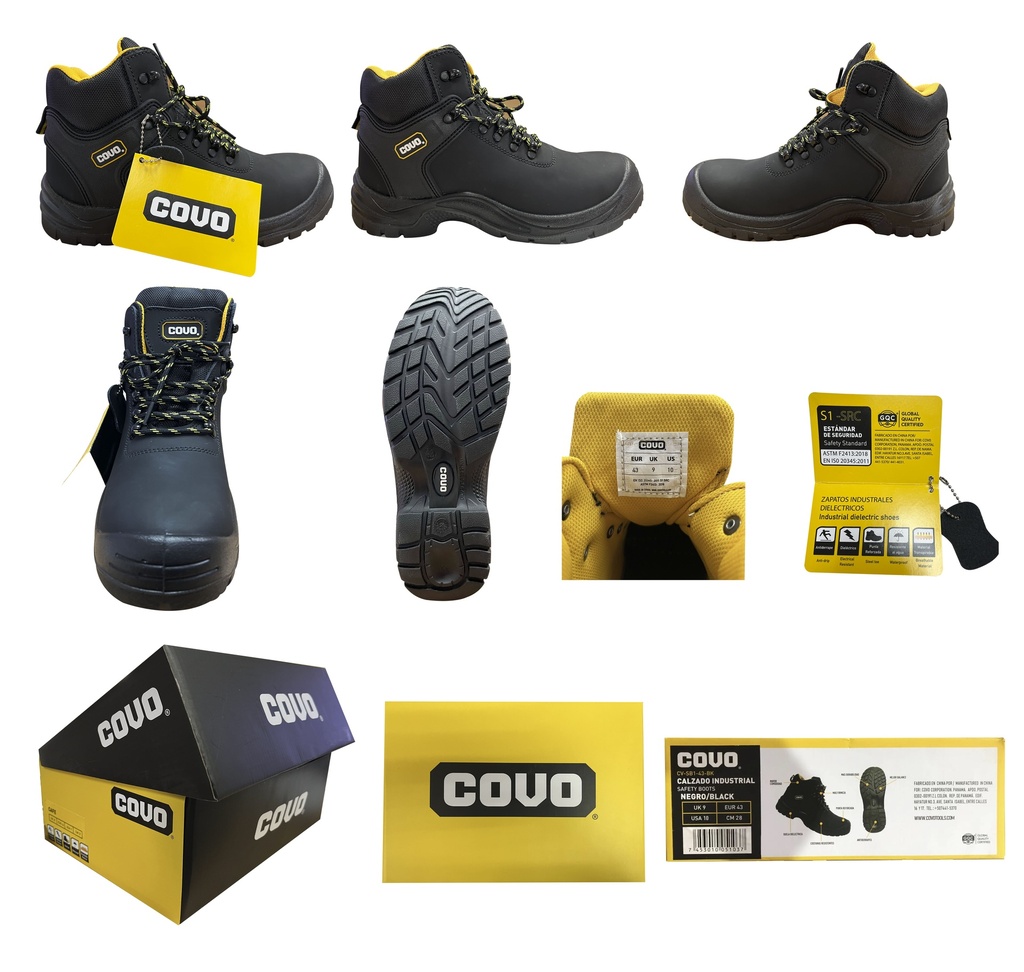 BOTAS DE SEGURIDAD NEGRA N 43 COVO 7-294