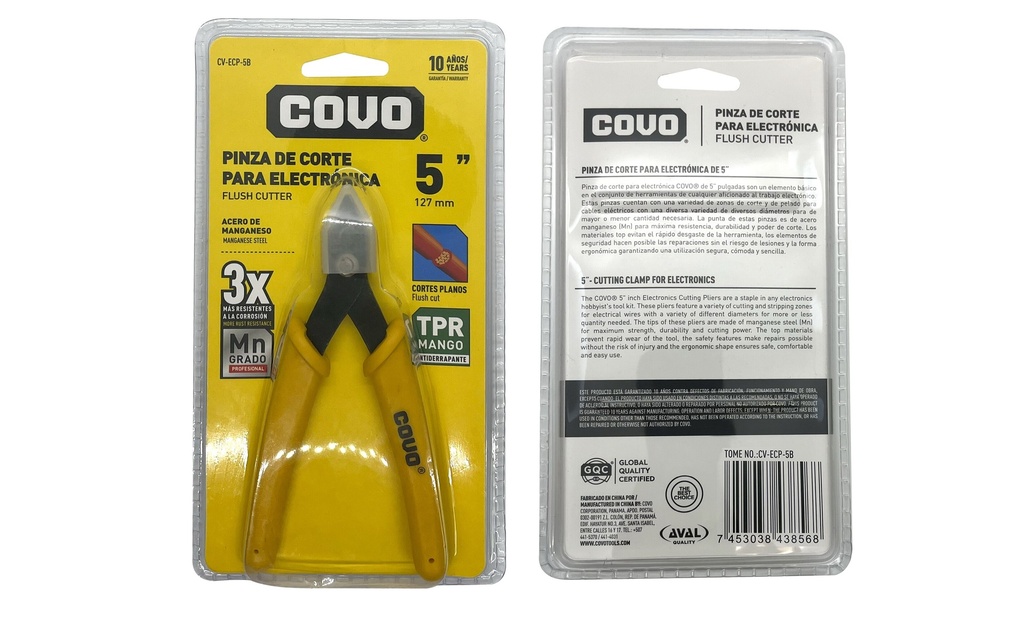 ALICATE CORTE P/ELECTRONICA 5" COVO 7-309