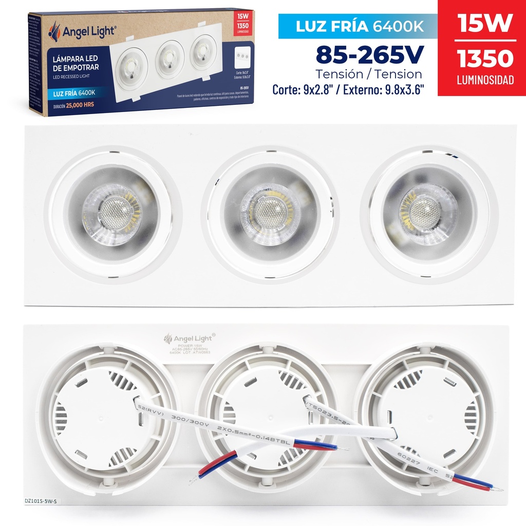 PANEL LED EMPOTRAR 15W ANGEL LIGHT 7-324