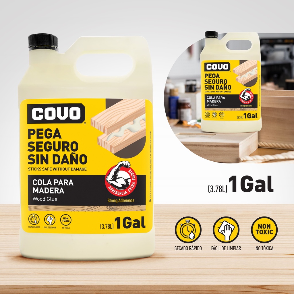PEGA O COLA P/CARPINTERIA x GALON COVO 7-376