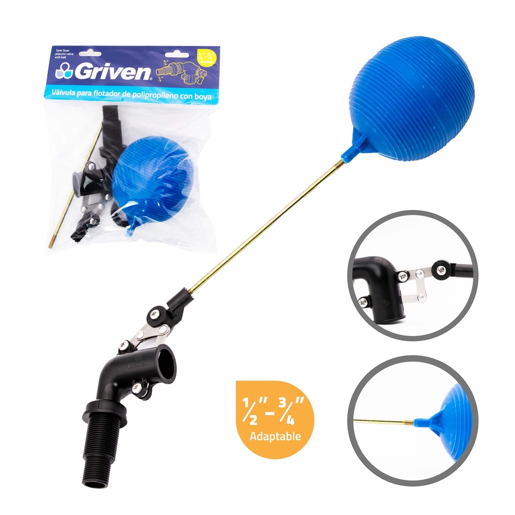 FLOTANTE PVC x 3/4 Y 1/2" CON BOYA AZUL GRIVEN 7-384