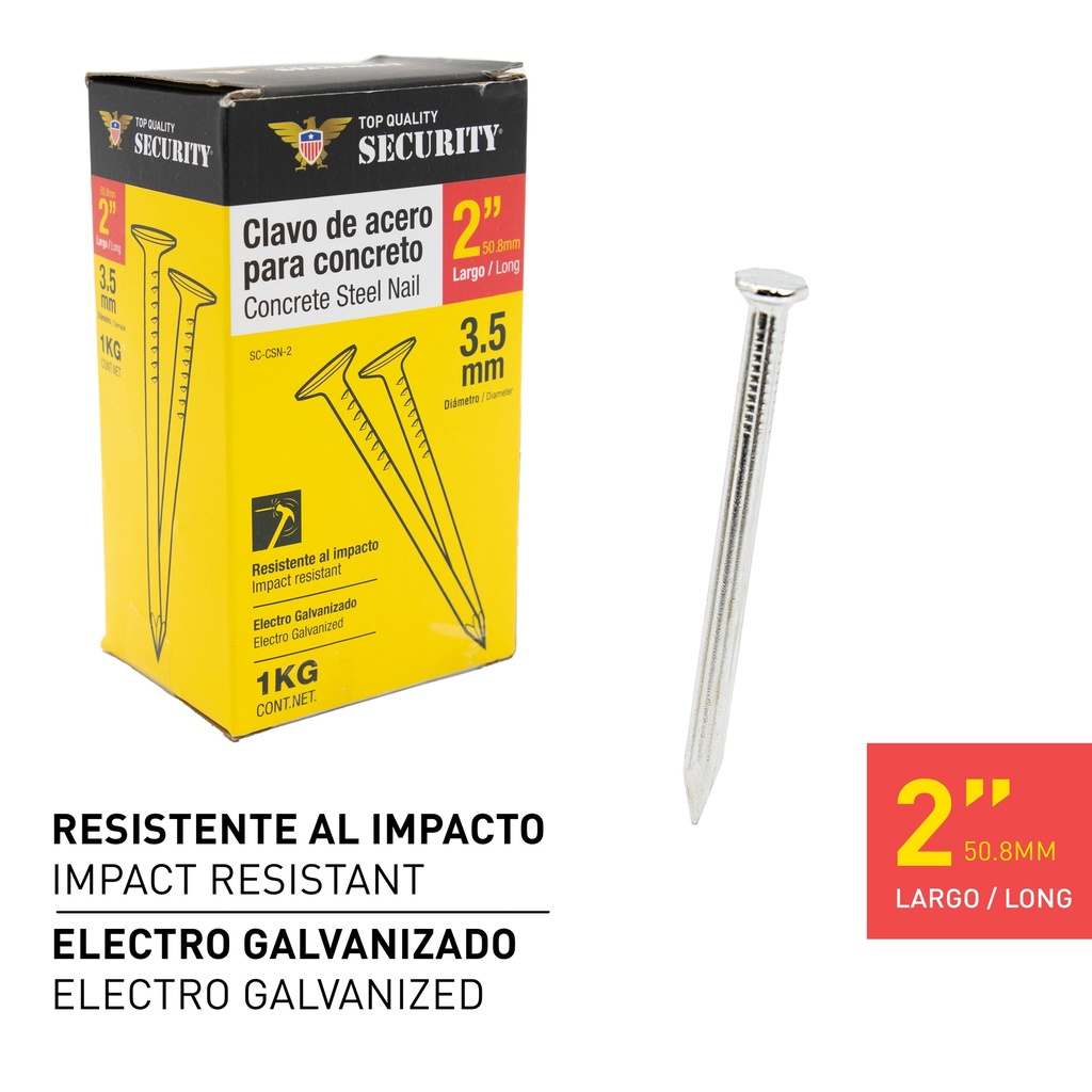 CLAVOS CONCRETO 2" 1KG SECURITY 7-430