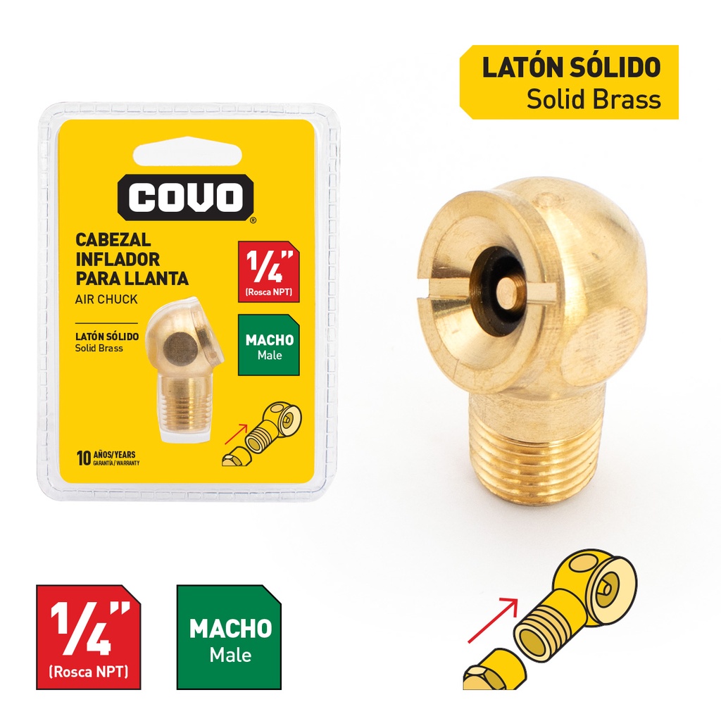 CABEZAL MACHO P/INFLAR CAUCHOS COVO 7-457