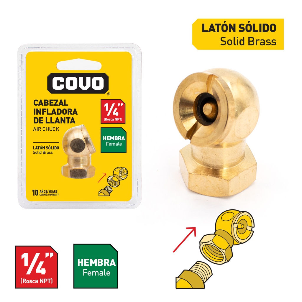 CABEZAL HEMBRA P/INFLAR CAUCHOS COVO 7-460