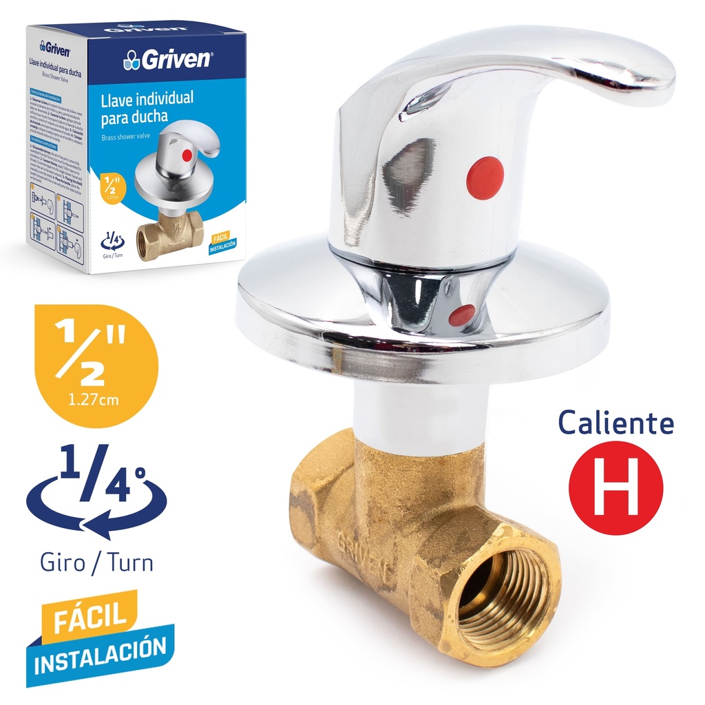LLAVE P/DUCHA INDIVIDUAL x 1/2 BRONCE GRIVEN 7-465