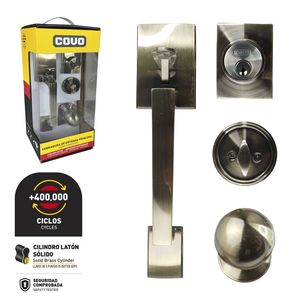 CERRADURA PUERTA PRINCIPAL BRONCE COVO 7-537