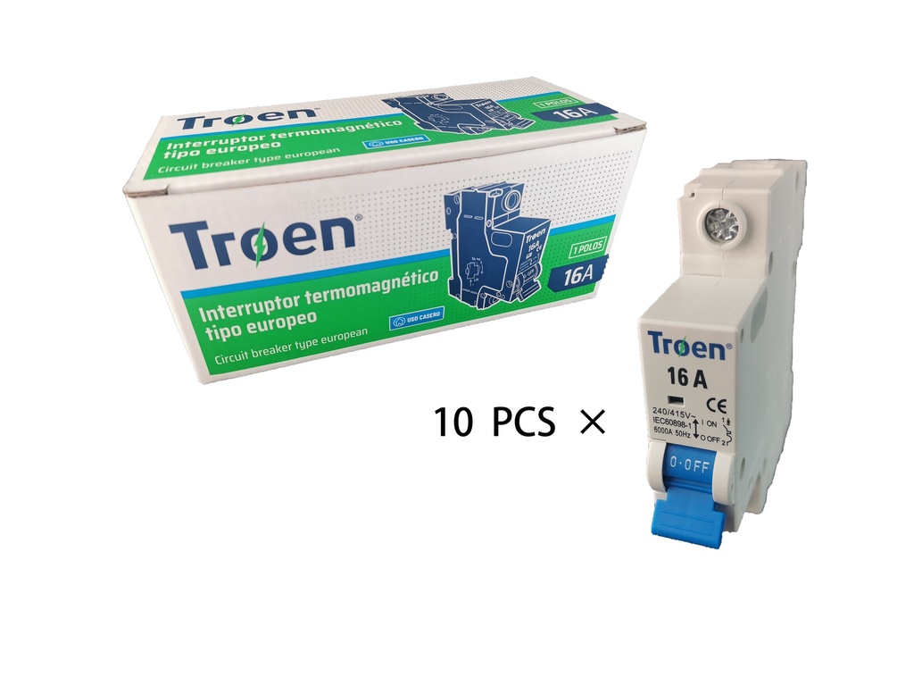 BREAKER TERMOMAGNETICO 1P x 16 AMP TROEN 7-549