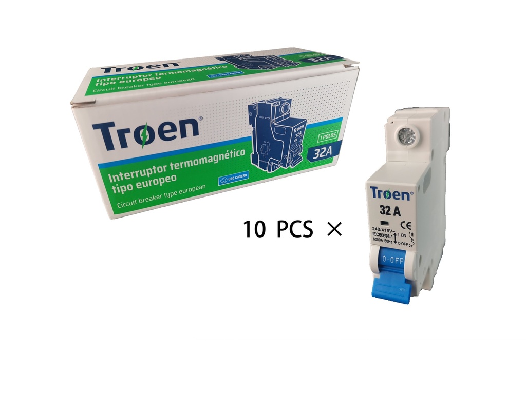 BREAKER TERMOMAGNETICO 1P x 32 AMP TROEN 7-552