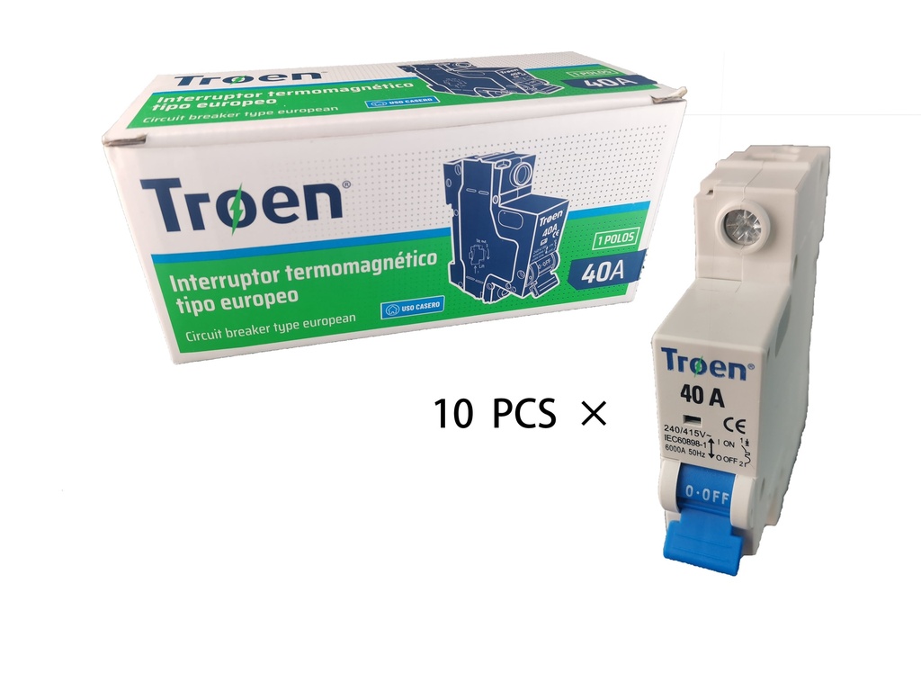 BREAKER TERMOMAGNETICO 1P x 40 AMP TROEN 7-553