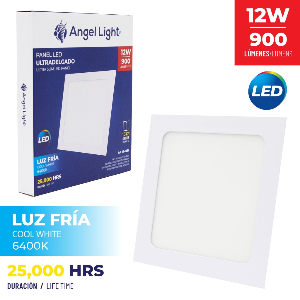 PANEL LED EMP CUAD LUZ FRIA 12W ANGEL L 7-564