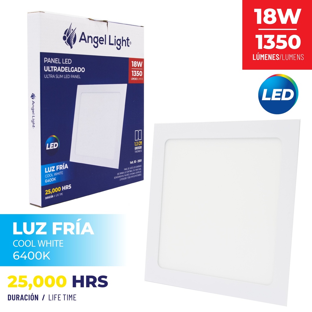 PANEL LED EMP CUAD LUZ FRIA 18W ANGEL L 7-565