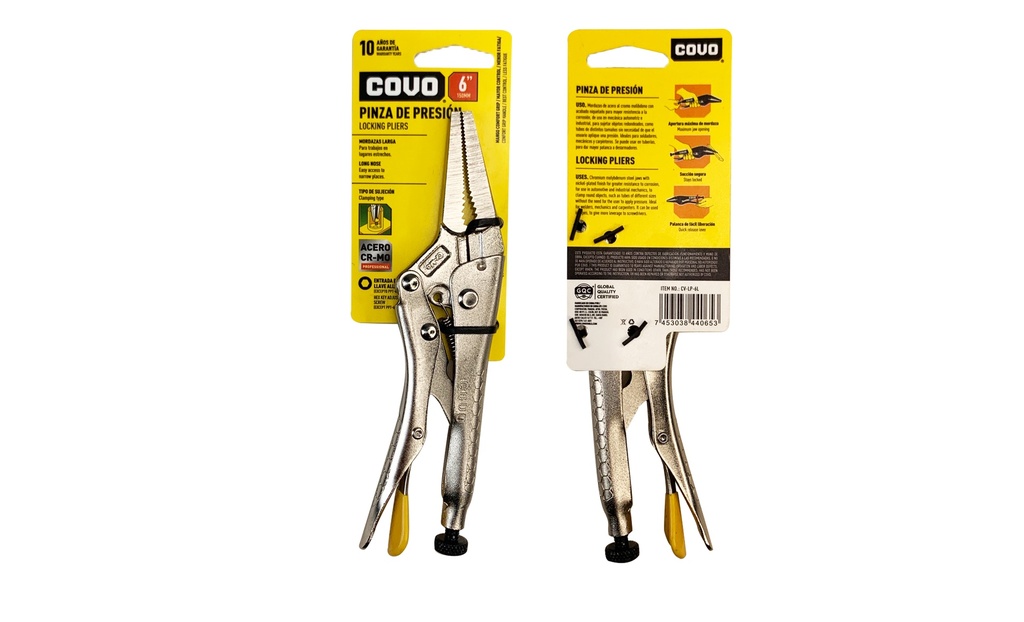 ALICATE DE PRESION PUNTA LARGA 6" COVO 7-589