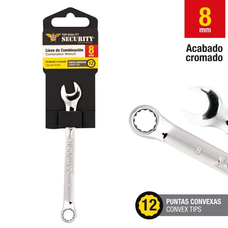 LLAVE COMBINADA x 8MM SECURITY 7-597