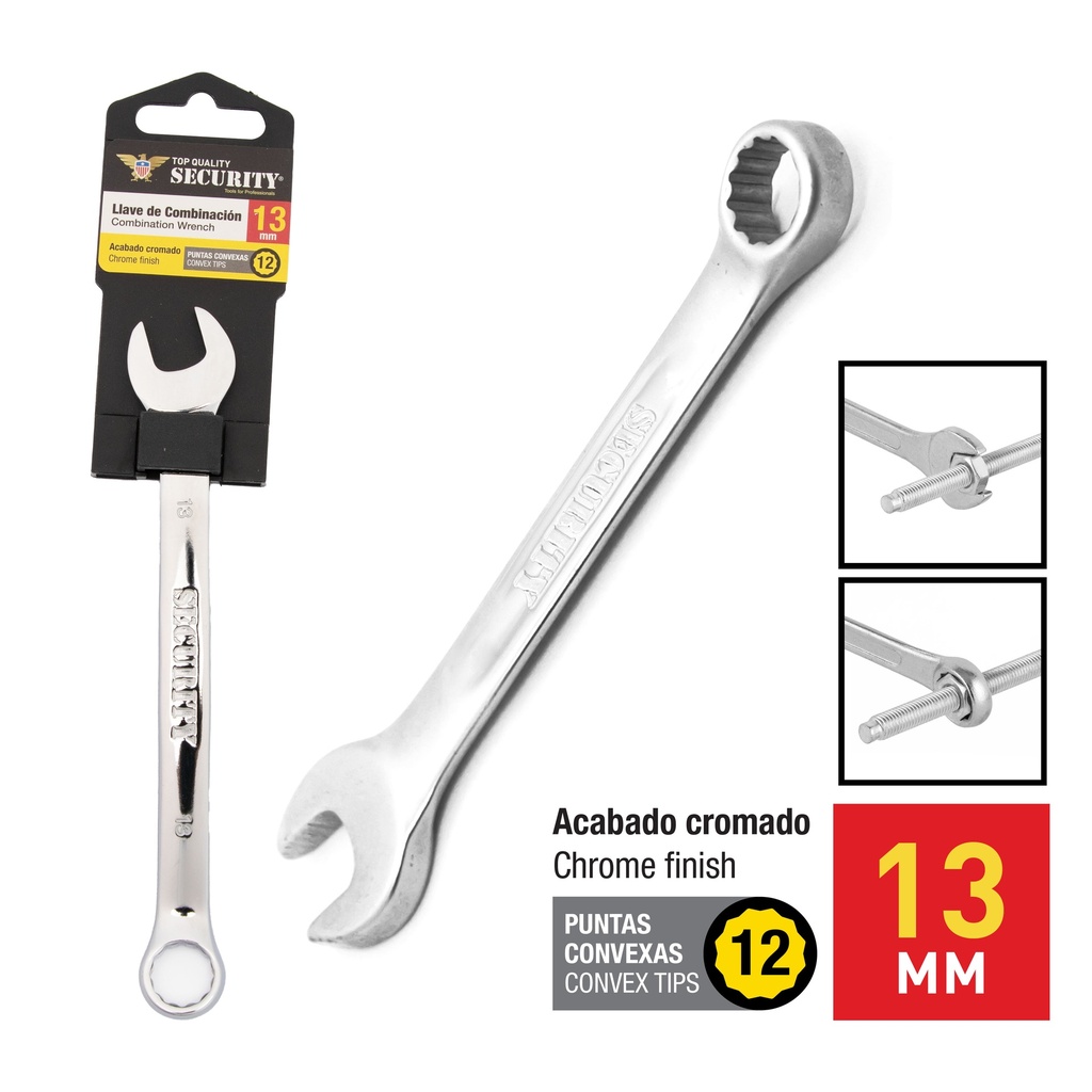 LLAVE COMBINADA x 13MM SECURITY 7-602