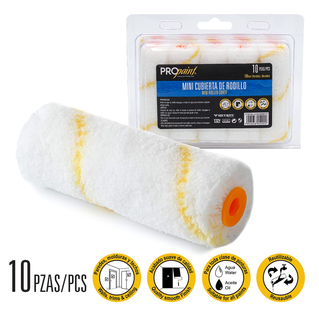 FUNDA 4" x 10 UNID PRO PAINT 7-675