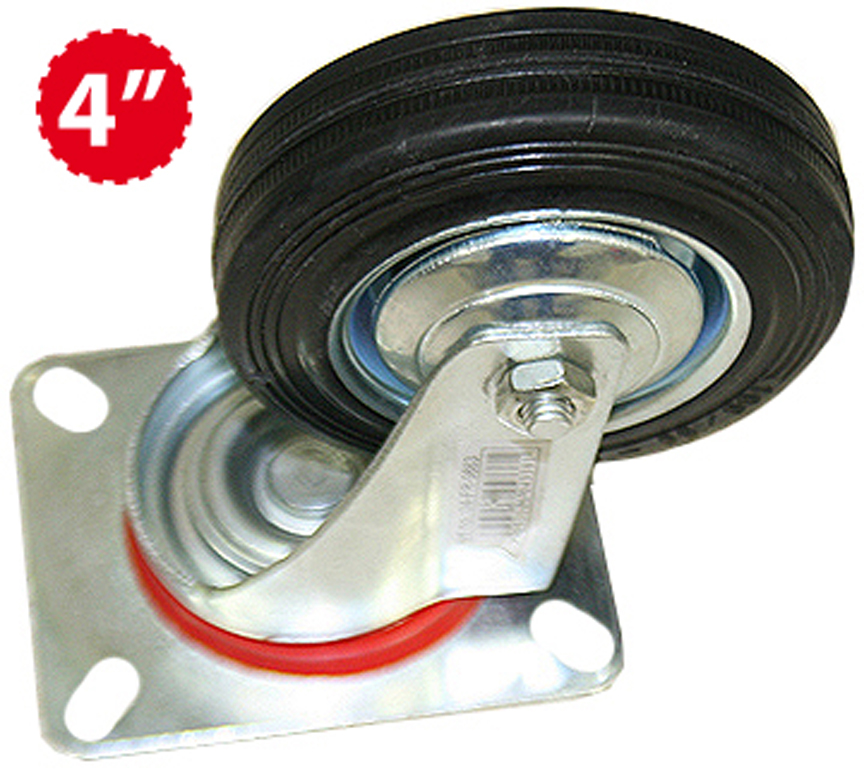 RUEDA GIRATORIA NEGRA 4" x UNID SACO 7-677