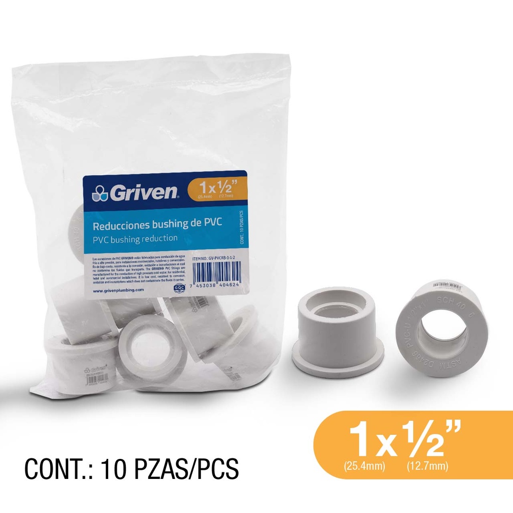 BUSHING PVC 1" A 1/2" GRIVEN 7-705