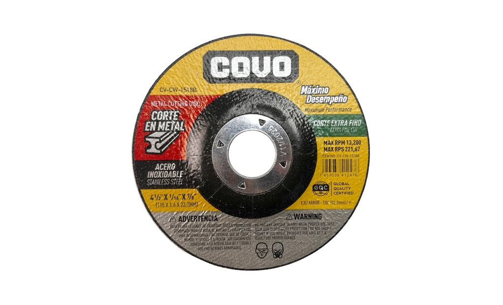 DISCO C/METAL EXTRA FINO 4 1/2" x 1/16" COVO (CONCOVO) 7-710